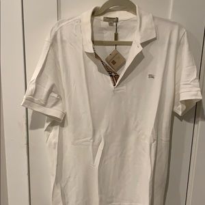 White Burberry Slim Fit Polo NWT